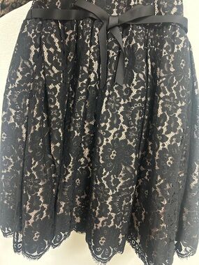 Robert Rodriguez Neiiman Marcus Black Lace Strapless Prom Dress  Size 12